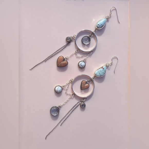 ❗️sold❗️Artisan handmade chandelier Love earrings - Picture 5 of 6